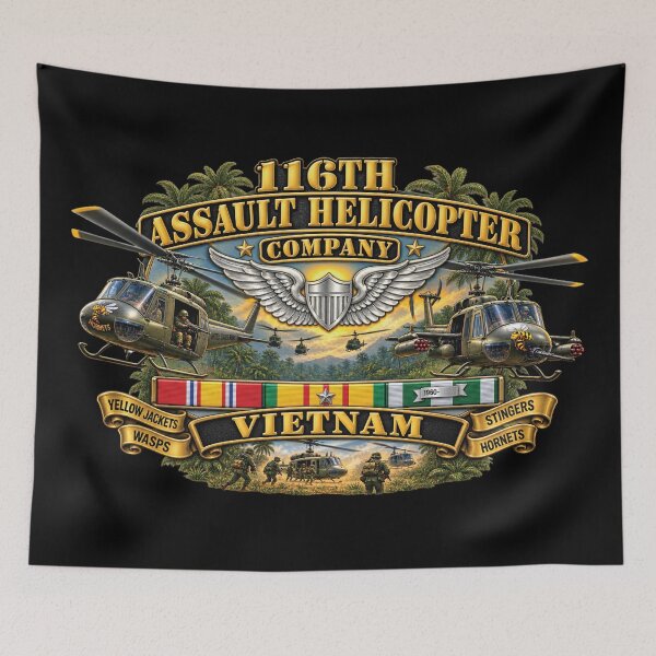 Item preview, Army - 116th Assault Helicopter Co w  Aviator Badge w VN SVC - HORNETS - 3D - Enhanced designed and sold by Military Insignia Products.