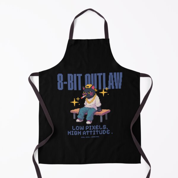 Item preview, Bit Outlaw Cat – Low Pixels High Attitude Blue Version designed and sold by FaeryNuff.