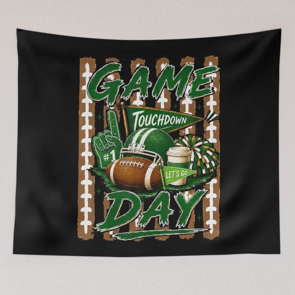 Item preview, Game Day Touchdown Football Mom Girls Go Cheer Green designed and sold by T9AXER.