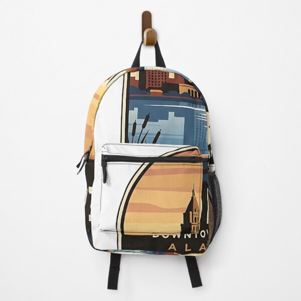 Item preview, Mobile Alabama Downtown Skyline Vintage Travel Badge Sticker designed and sold by DetourDgn.