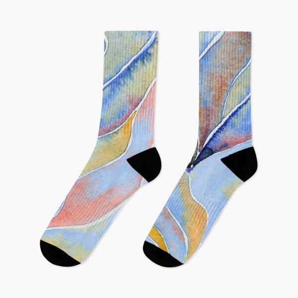 Item preview, Pastel Abstract Leaves: Blue, Blush and Ochre Watercolour designed and sold by ArithraStudio.