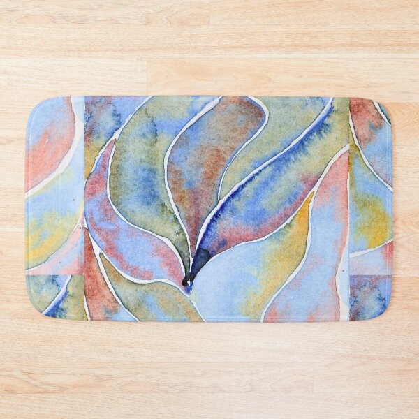 Item preview, Pastel Abstract Leaves: Blue, Blush and Ochre Watercolour designed and sold by ArithraStudio.