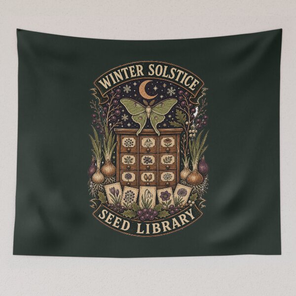 Item preview, Winter Solstice Seed Library – Vintage Botanical Garden Design designed and sold by RadekArt.