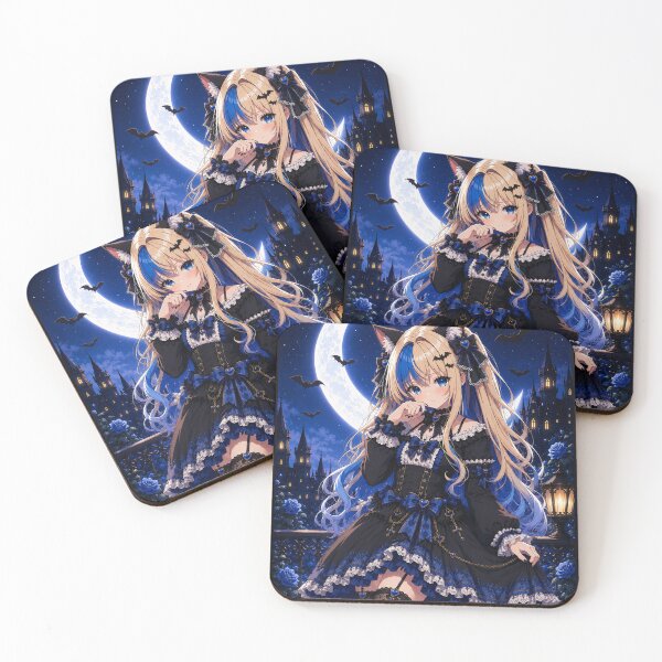 Artikelvorschau, Moonlit Neko – Blue Gothic Lolita entworfen und verkauft von Revyra Design .