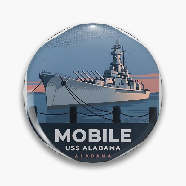 Item preview, USS Alabama Battleship Mobile Alabama Travel Badge Sticker designed and sold by DetourDgn.