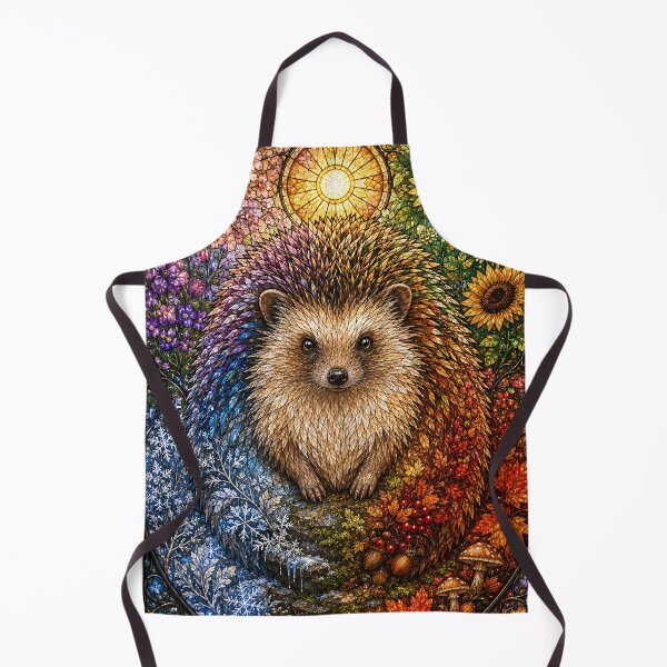 Item preview, The Little Guardian of the Four Seasons – Stained-Glass Hedgehog designed and sold by Pixel Sakura Gallery.
