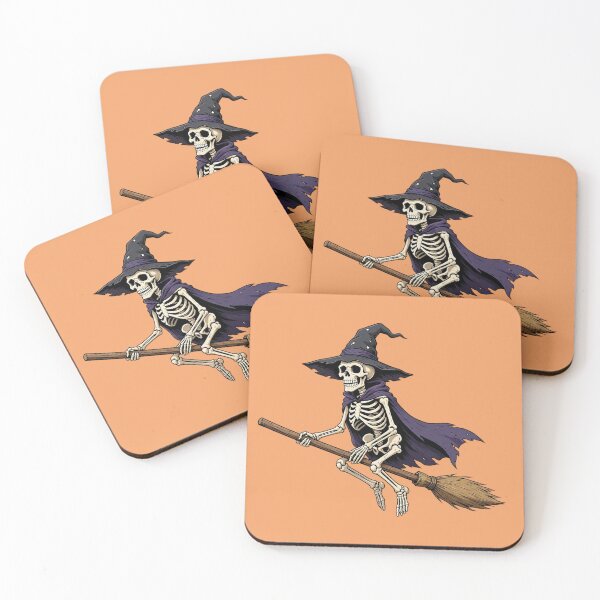 Item preview, Funny Skeleton Witch Flying on a Broom designed and sold by SweetLilith.