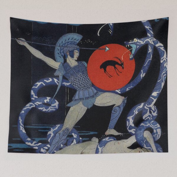 Artikelvorschau, Griechische Mythologie – Wandbild, Hydra-Kriegerin-Druck, Art-déco-Fantasy-Illustration von George Barbier entworfen und verkauft von RickE.