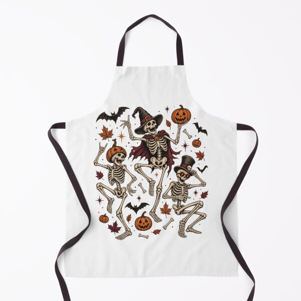 Item preview,  Halloween Dancing Skeletons with Bats and Pumpkins – Spooky Autumn  designed and sold by SOUFIANE1991.