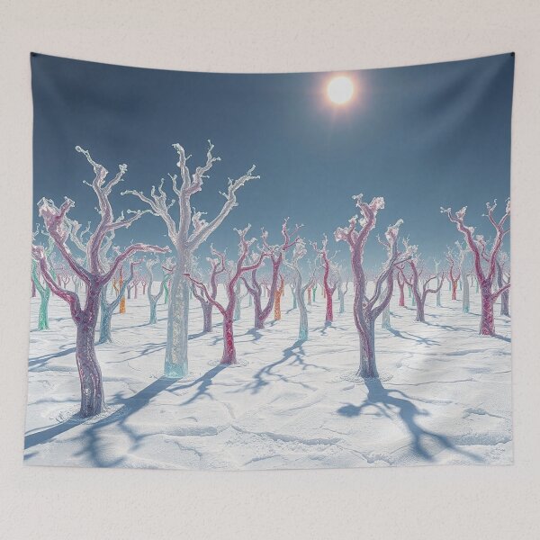Item preview, Surreal Pastel Winter Forest Snowy Landscape Art designed and sold by IntelliMindDesigns.