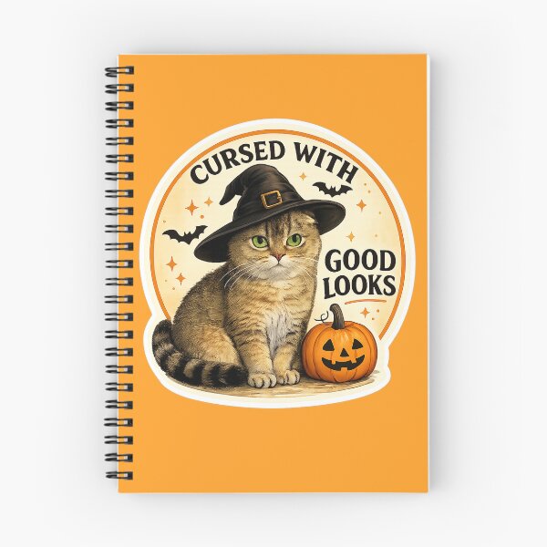 Item preview, Cursed With Good Looks – Funny Halloween Cat Meme Scottish Fold Witch designed and sold by NoodlesTheCat.
