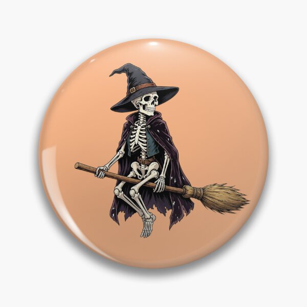 Item preview, Funny Skeleton Witch Flying on a Broom designed and sold by SweetLilith.