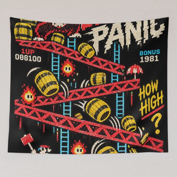 Item preview, Barrel Panic – Retro Donkey Kong Arcade Homage designed and sold by Cohaagens Bazaar.