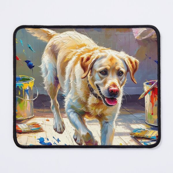 Item preview, Dog playing in paints designed and sold by The King's general goods.