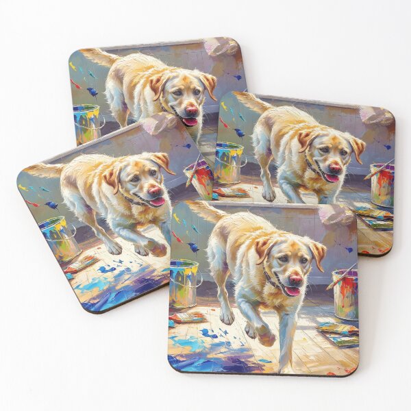 Item preview, Dog playing in paints designed and sold by The King's general goods.