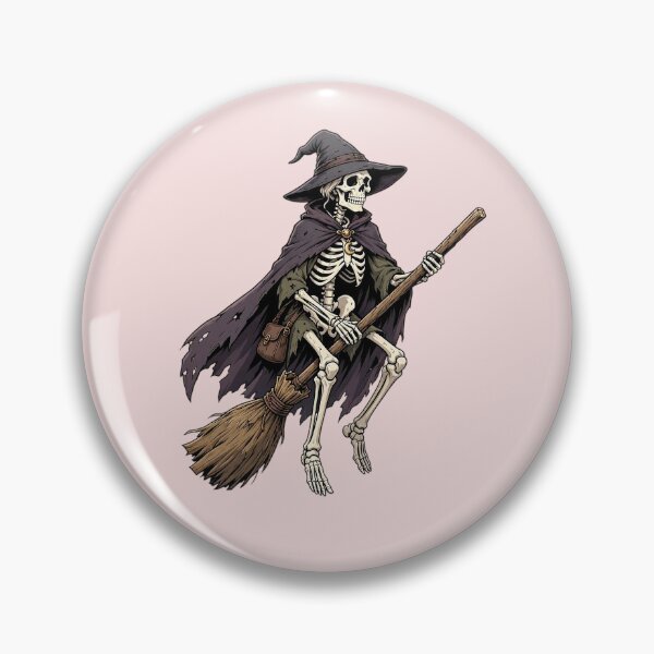 Item preview, Funny Skeleton Witch Flying on a Broom designed and sold by SweetLilith.