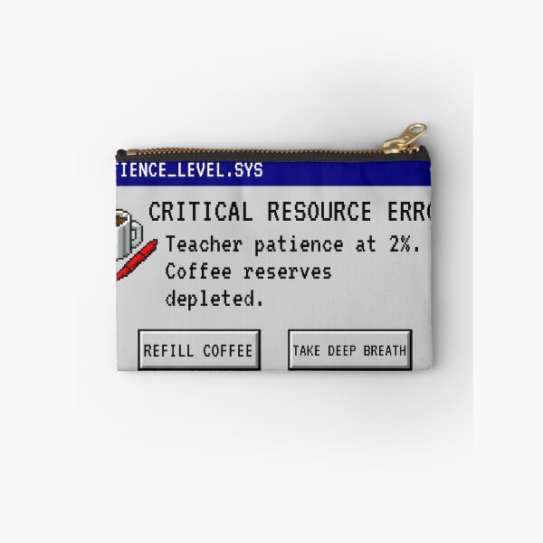 Item preview, Retro Teacher Error Pop-Up - Coffee Low Patience Depleted Sticker designed and sold by UnripeAlmond.