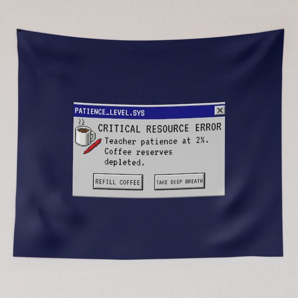 Item preview, Retro Teacher Error Pop-Up - Coffee Low Patience Depleted Sticker designed and sold by UnripeAlmond.