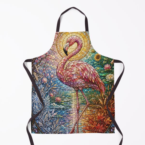 Item preview, The Flamingo of the Four Seasons – Stained Glass Elegance designed and sold by Pixel Sakura Gallery.