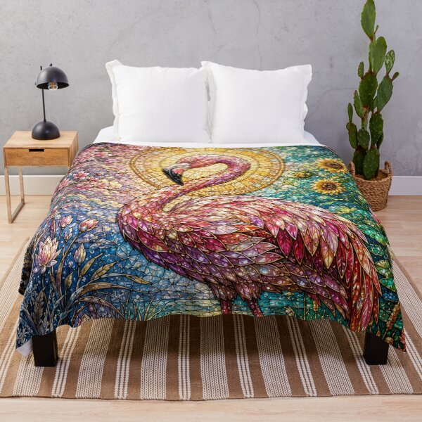 Item preview, The Flamingo of the Four Seasons – Stained Glass Elegance designed and sold by Pixel Otaku Gallery.