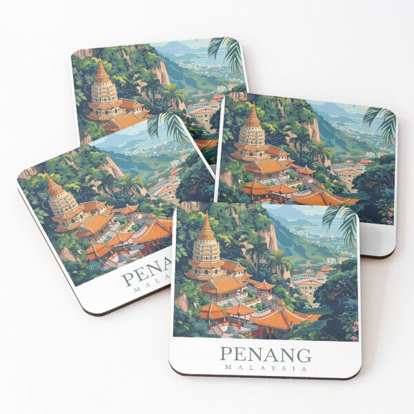 Item preview, Penang Malaysia Original Custom Vintage Poster Wall Art Design Pillow Gift designed and sold by Cool Robot Bro..