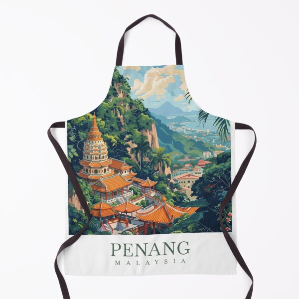 Item preview, Penang Malaysia Original Custom Vintage Poster Wall Art Design Pillow Gift designed and sold by Cool Robot Bro..