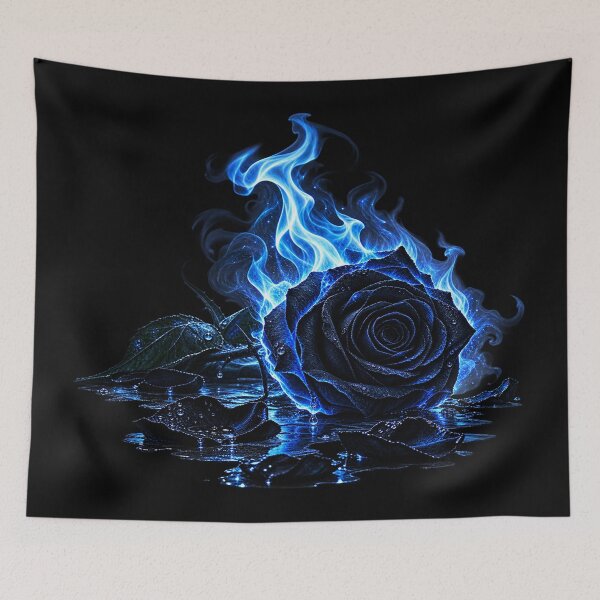 Item preview, Midnight Blue Rose – Enchanted Flames designed and sold by TroviTutto.