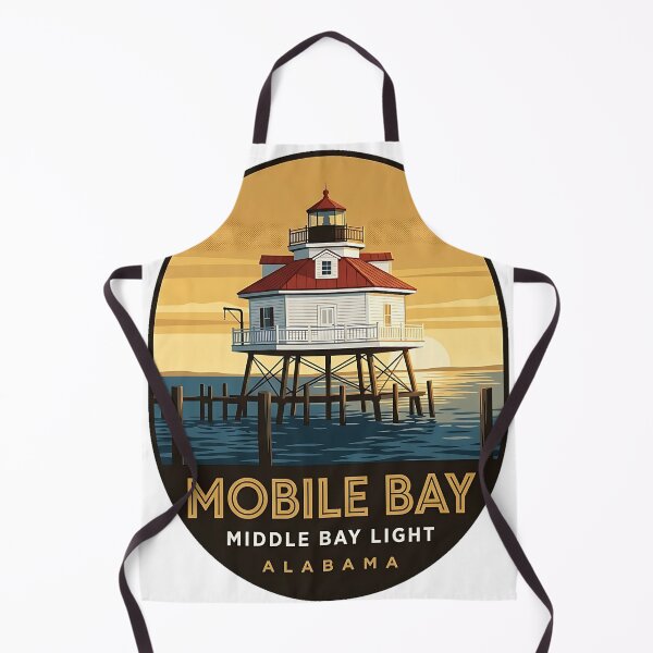 Item preview, Middle Bay Lighthouse Mobile Alabama Art Deco Sticker designed and sold by DetourDgn.