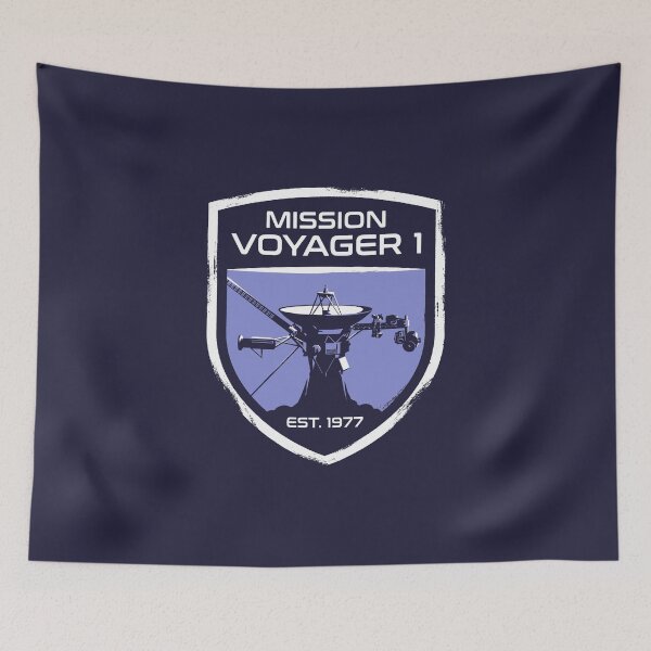 Item preview, Mission Voyager 1 EST 1977 Blue Shield NASA Space Patch designed and sold by KiwiRider.