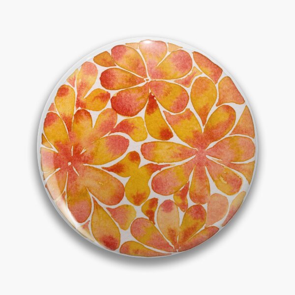 Item preview, Orange Floral Mandala: Watercolour Flower Circle designed and sold by ArithraStudio.