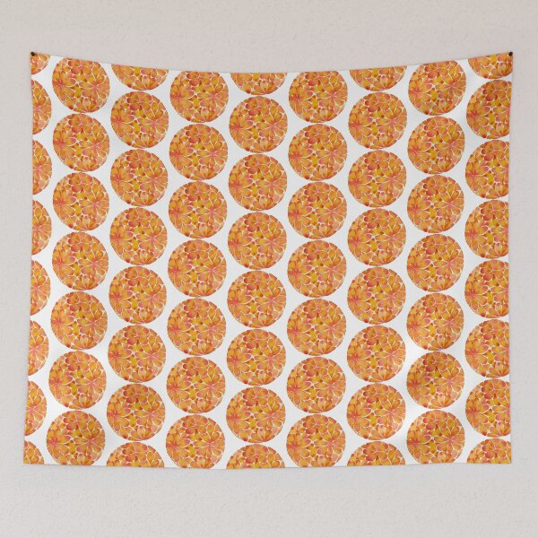 Item preview, Orange Floral Mandala: Watercolour Flower Circle designed and sold by ArithraStudio.