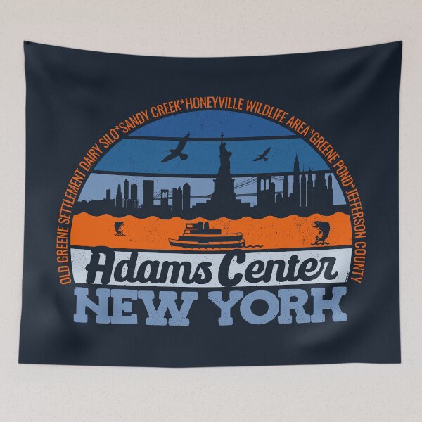 Item preview, Adams Center New York Sunset Retro Vintage Local Pride Logo designed and sold by CRHPOD20.