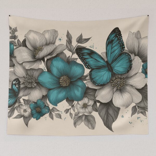 Item preview, Bright butterflies flowers designed and sold by anytka.