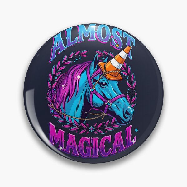Item preview, Almost Magical Funny Unicorn Neon Horse designed and sold by MagicTheDog.