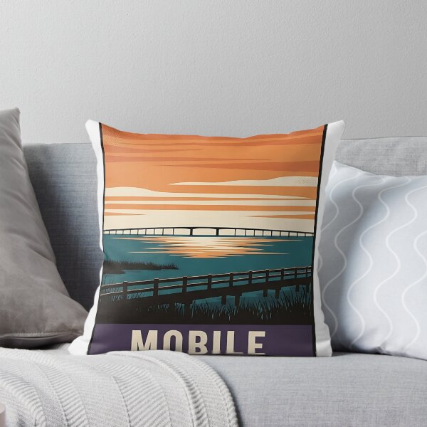 Item preview, Mobile Bay Causeway Alabama Vintage Poster Sticker designed and sold by DetourDgn.