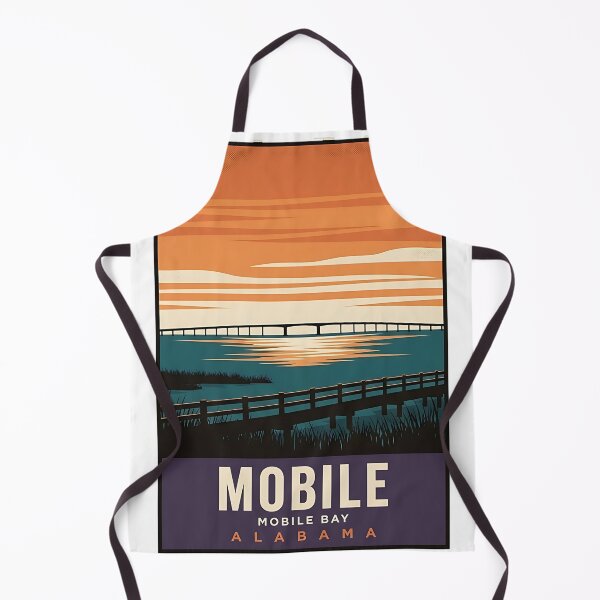 Item preview, Mobile Bay Causeway Alabama Vintage Poster Sticker designed and sold by DetourDgn.