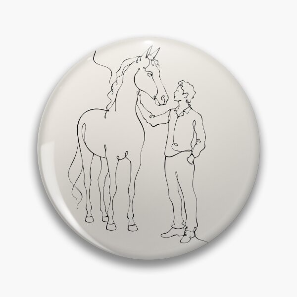 Item preview, Horse Line Drawing with Man - Equestrian Art designed and sold by FemmePod.
