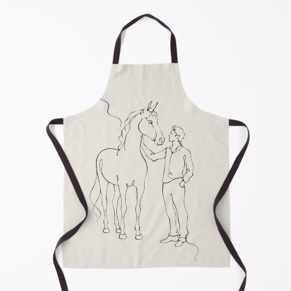 Item preview, Horse Line Drawing with Man - Equestrian Art designed and sold by FemmePod.