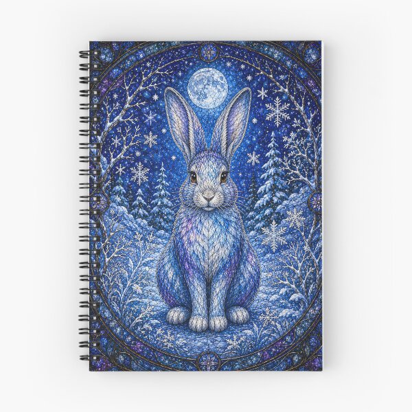 Item preview, The Winter Rabbit – Messenger of the Snows in stained glass designed and sold by Pixel Otaku Gallery.