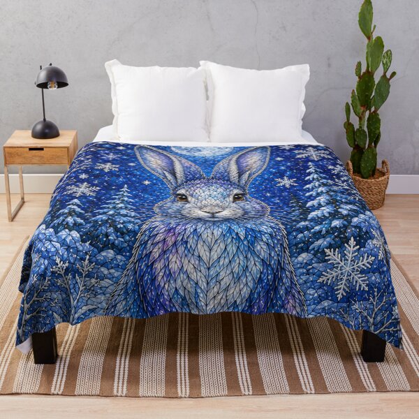 Item preview, The Winter Rabbit – Messenger of the Snows in stained glass designed and sold by Pixel Otaku Gallery.