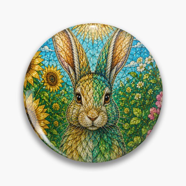 Item preview, The Summer Rabbit – Solar Messenger in Stained Glass designed and sold by Pixel Sakura Gallery.
