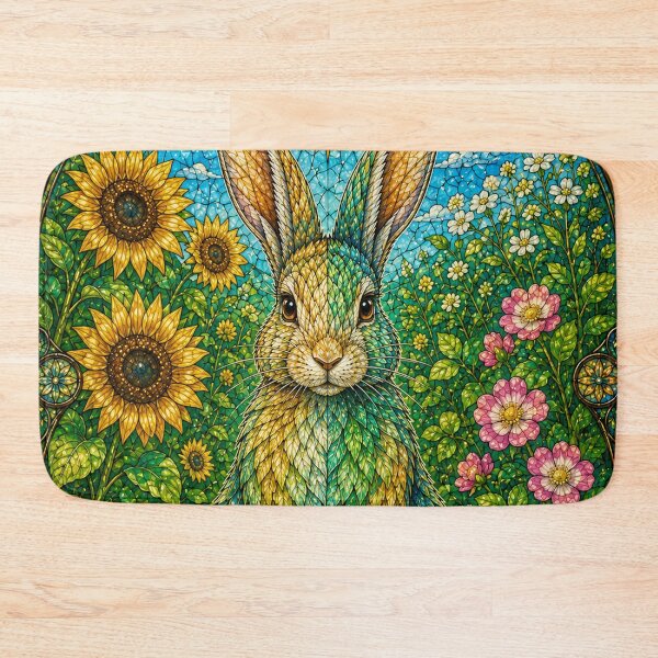 Item preview, The Summer Rabbit – Solar Messenger in Stained Glass designed and sold by Pixel Sakura Gallery.