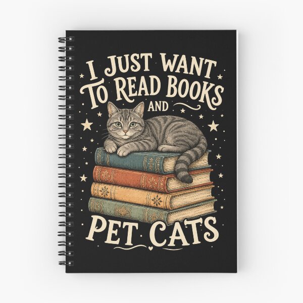 Item preview, Cat Reading Books Lover Design for Cozy Book Fans designed and sold by ROUX-ART.