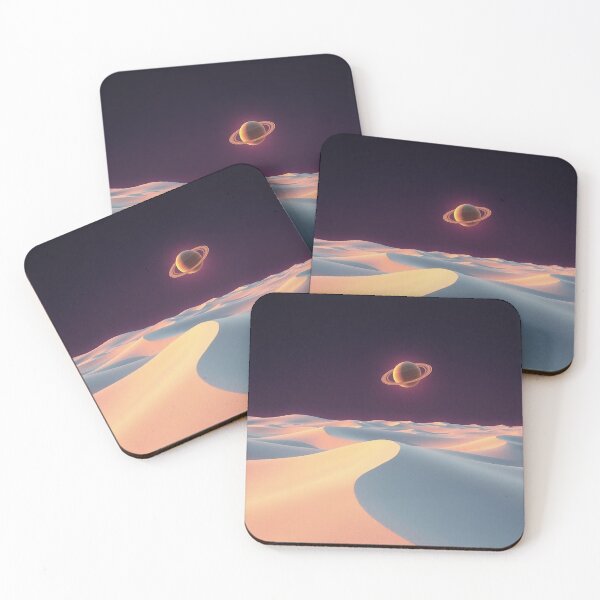 Item preview, Surreal Ringed Planet Over Pastel Desert Dunes designed and sold by IntelliMindDesigns.