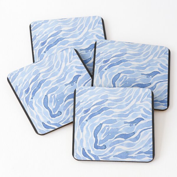 Item preview, Blue Watercolour Waves: Organic Flowing Line Pattern designed and sold by ArithraStudio.