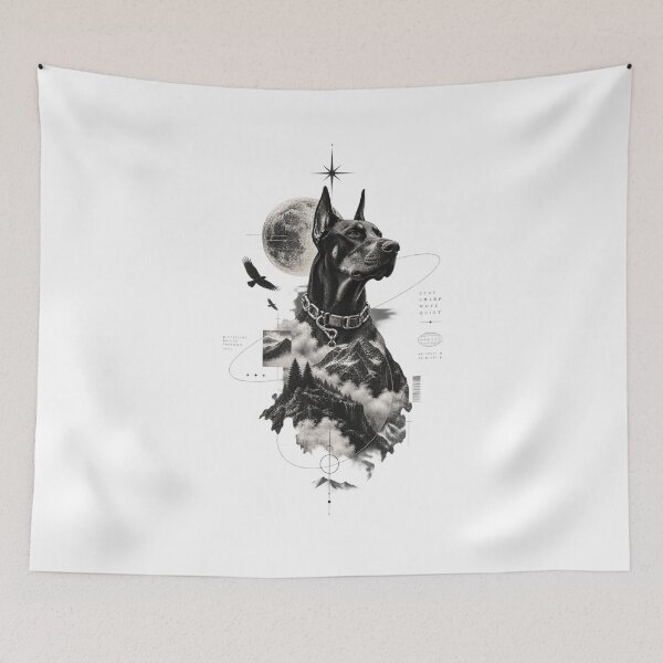 Item preview, Guardian of the Peaks — Doberman Mountain Moon designed and sold by mari0n980.