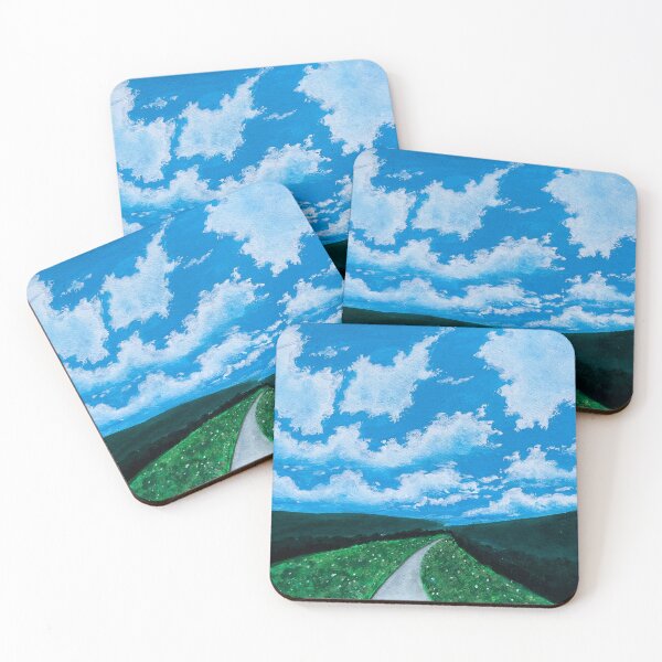 Item preview, Blue Sky Green Hills Landscape Painting designed and sold by EeshaArshad.