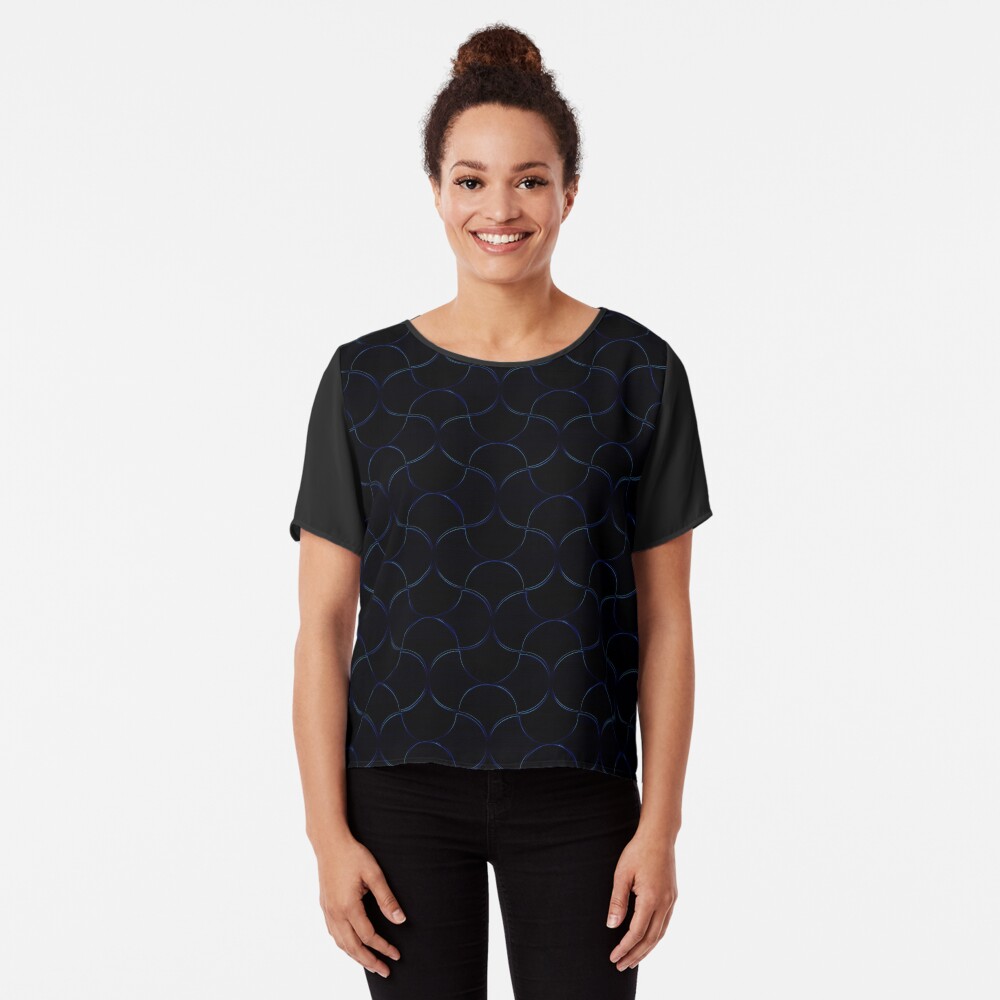 Oh Gee! Blue-green Chiffon Top