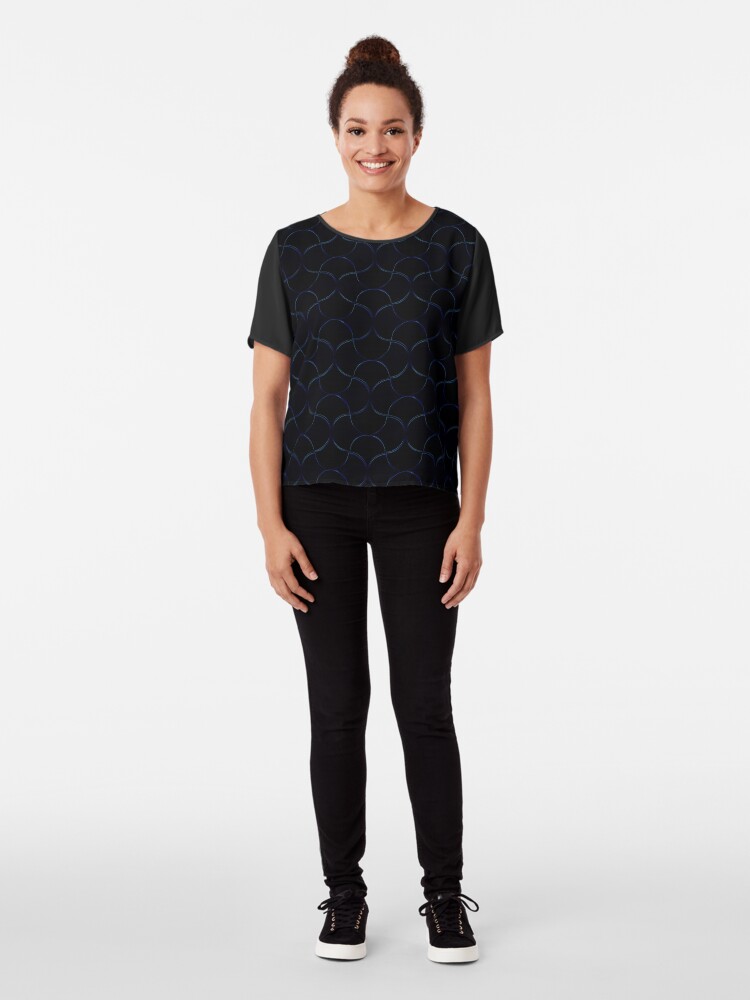 Alternate view of Oh Gee! Blue-green Chiffon Top