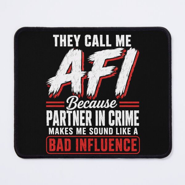 Item preview, Bad Influence Crime Partner Quote Graphic Tee designed and sold by ROUX-ART.